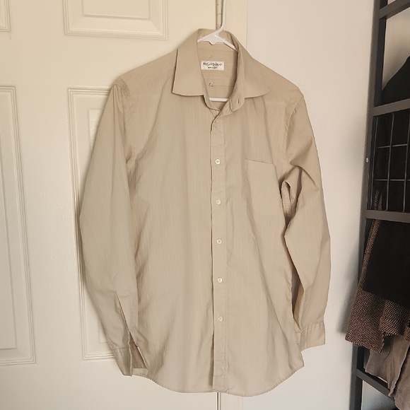 YvesSaintLaurent Menswear Tan Button Down Shirt Size 15 1/2